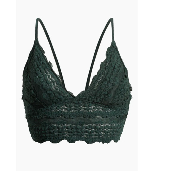 NWT Intimately FP Amina Longline Bralette Free People Green -M - Picture 1 of 10